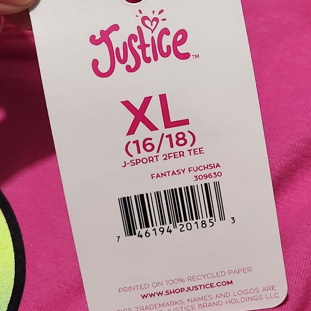 Justice Sweatshirt For Girls Pink Size XL Crop Logo Graphic with Tie Dye Bra - Picture 11 of 13